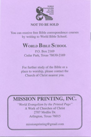 The Message of the New Testament - back cover (29K)