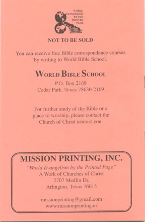 Religious Questions, Biblical Answers - back cover (26K)
